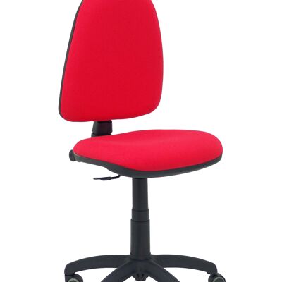 Chaise Ayna bali rouge avec roulettes parquet