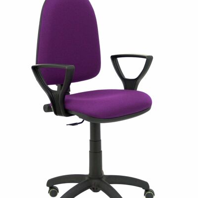 Chaise bali Ayna violette accoudoirs fixes roulettes parquet