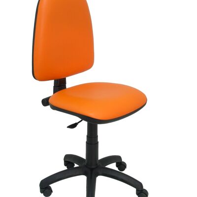 Stuhl Ayna aus orangefarbenem Kunstleder