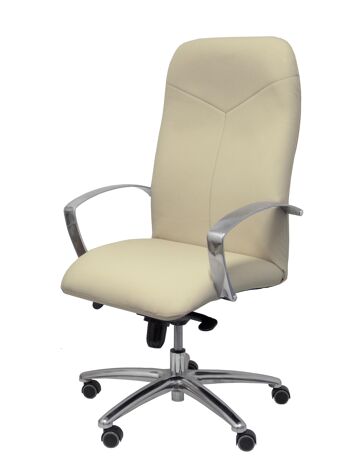 Fauteuil simili cuir crème Caudete 4