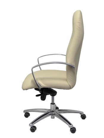 Fauteuil simili cuir crème Caudete 5