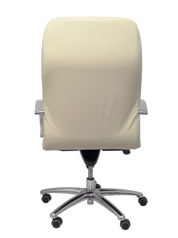 Fauteuil simili cuir crème Caudete 7