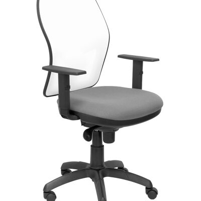 Jorquera white mesh chair with light gray seat