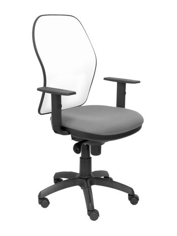 Chaise Jorquera en résille blanche avec assise gris clair 1