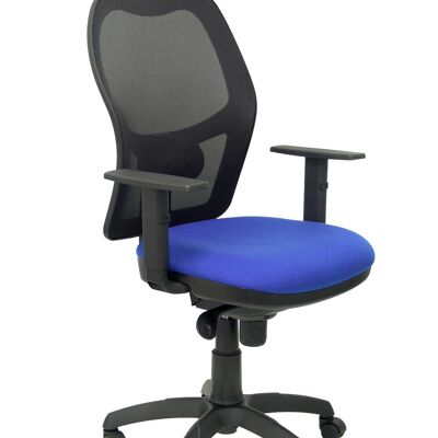 Chaise Jorquera résille noire assise bleu bali