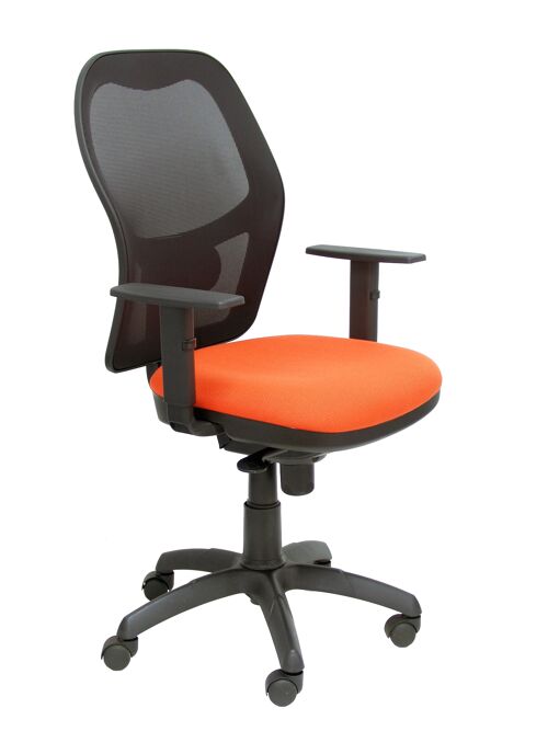 Silla Jorquera malla negra asiento bali naranja