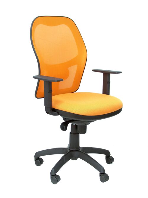 Silla Jorquera malla negro asiento naranja