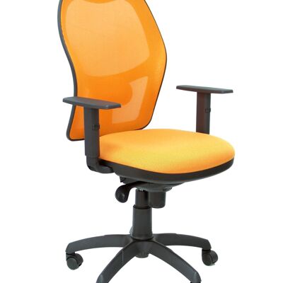 Jorquera Stuhl schwarzes Netz orangefarbener Sitz