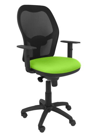Chaise Jorquera avec résille noire et assise vert pistache 1