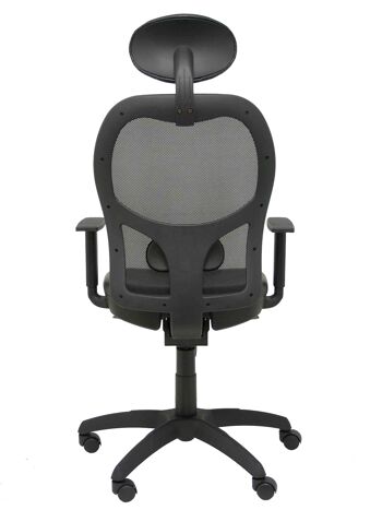 Chaise Jorquera en résille noire avec assise en similicuir noir avec tête de lit fixe 7