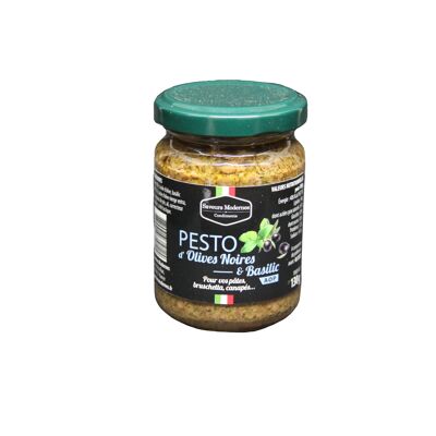 Pesto de aceitunas negras y albahaca DOP