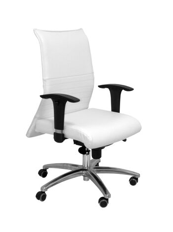 Fauteuil confident Albacete simili cuir blanc 1