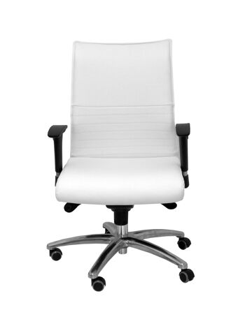 Fauteuil confident Albacete simili cuir blanc 3