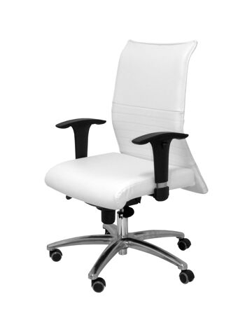 Fauteuil confident Albacete simili cuir blanc 4