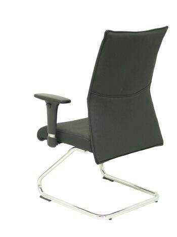 Fauteuil Albacete confident piètement luge cuir noir 6