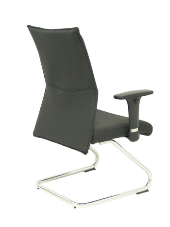 Fauteuil Albacete confident piètement luge cuir noir 8