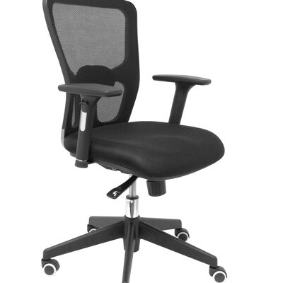 Pozuelo Stuhl schwarze Netzrückenlehne 3D schwarzer Sitz.