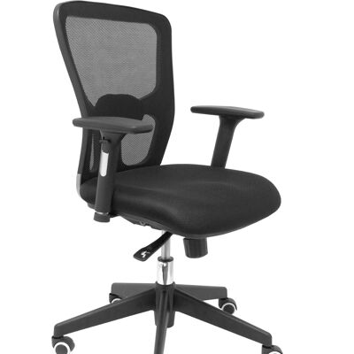 Pozuelo Stuhl schwarze Netzrückenlehne 3D schwarzer Sitz.