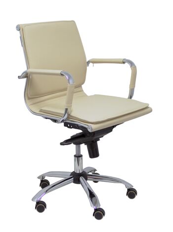 Fauteuil de confiance pivotant Yeste crème similpiel 1