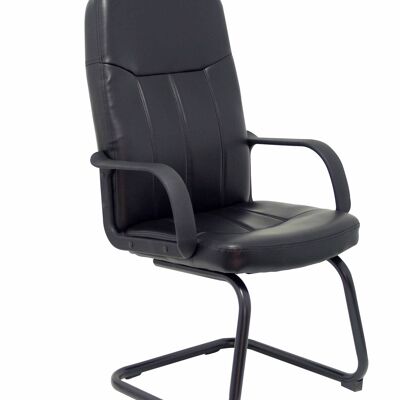 Black imitation leather Aragon armchair