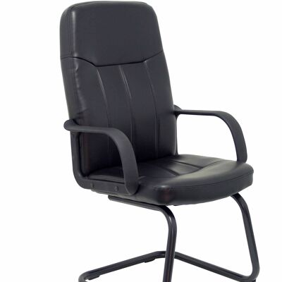 Black imitation leather Aragon armchair