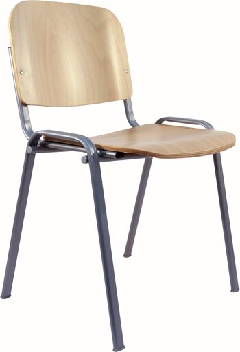 Chaise en bois Roda avec structure grise 1