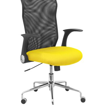Minaya chair with black mesh back and yellow bali seat