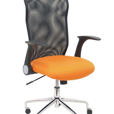 Minaya chair black mesh back orange bali seat