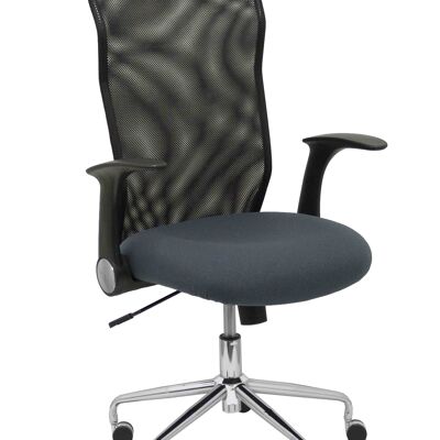 Minaya chair with black mesh back and dark gray bali seat