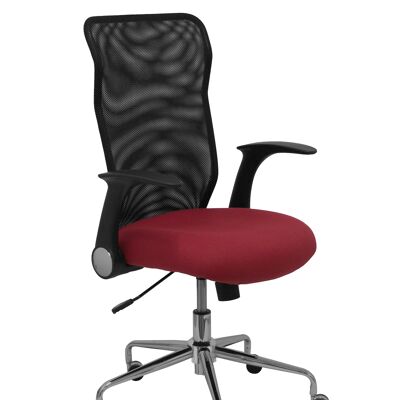 Silla Minaya respaldo malla negro asiento bali granate