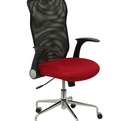 Sedia Minaya schienale rete nera sedile 3D rosso