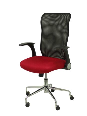 Chaise Minaya dossier résille noir siège 3D rouge 4