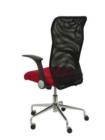 Chaise Minaya dossier résille noir siège 3D rouge 6