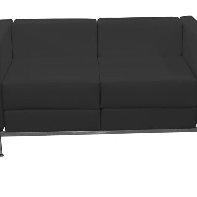 Schwarzes Kunstledersofa Tarazona