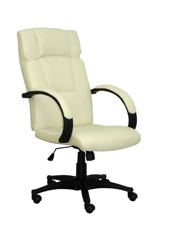 Fauteuil crème en similicuir Munera 1