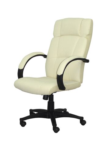 Fauteuil crème en similicuir Munera 4