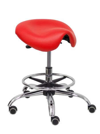 Tabouret Alatoz simili cuir rouge 2