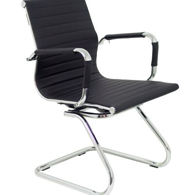 Madroño armchair with black simil leather sled base