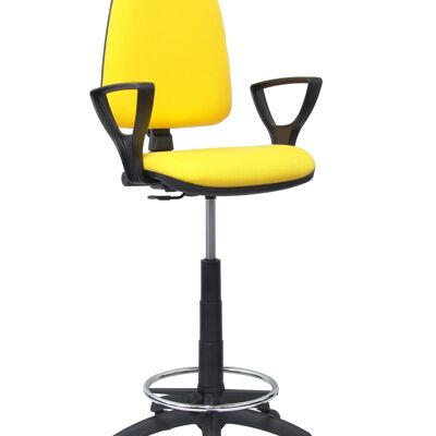 Ayna bali yellow stool fixed arms parquet wheels