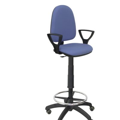Ayna bali light blue stool fixed armrests parquet wheels