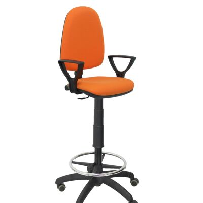 Ayna bali orange stool fixed arms parquet wheels