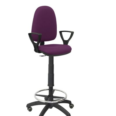 Ayna bali purple stool with fixed armrests and parquet wheels