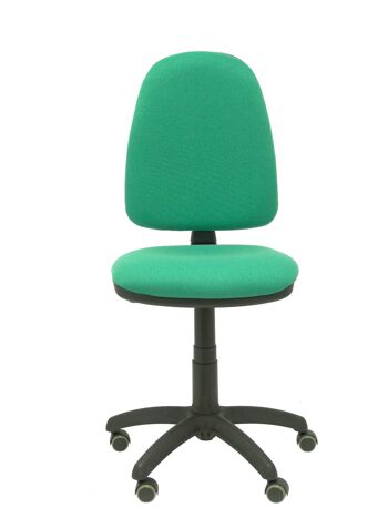 Chaise bali verte Ayna avec roulettes parquet 3