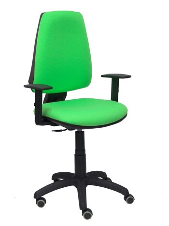 Chaise Elche CP bali vert pistache accoudoirs réglables roues parquet 1