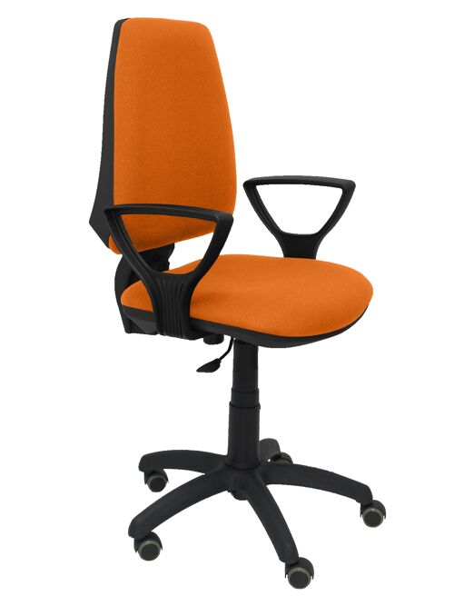 Silla Elche CP bali naranja brazos fijos ruedas de parquet