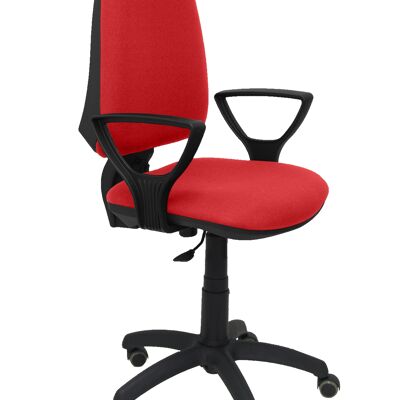Elche CP bali chair red fixed armrests parquet wheels