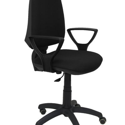 Elche CP bali black chair fixed armrests parquet wheels