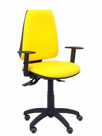 Chaise Elche S bali jaune accoudoirs réglables roulettes parquet 1