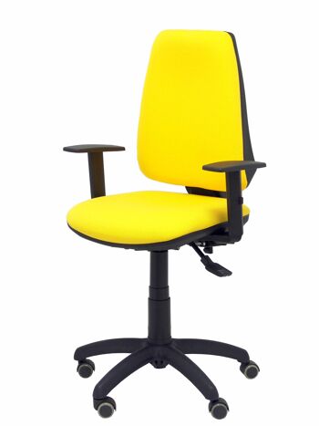 Chaise Elche S bali jaune accoudoirs réglables roulettes parquet 4