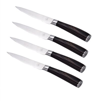 Damascus inspired steak knives set of 4 pieces
